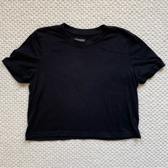 DL1961 black cropped cotton t-shirt - Picture 1 of 9